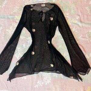 Anastasio Bell Sleeve Mesh Top S/M